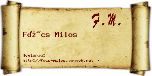 Föcs Milos névjegykártya